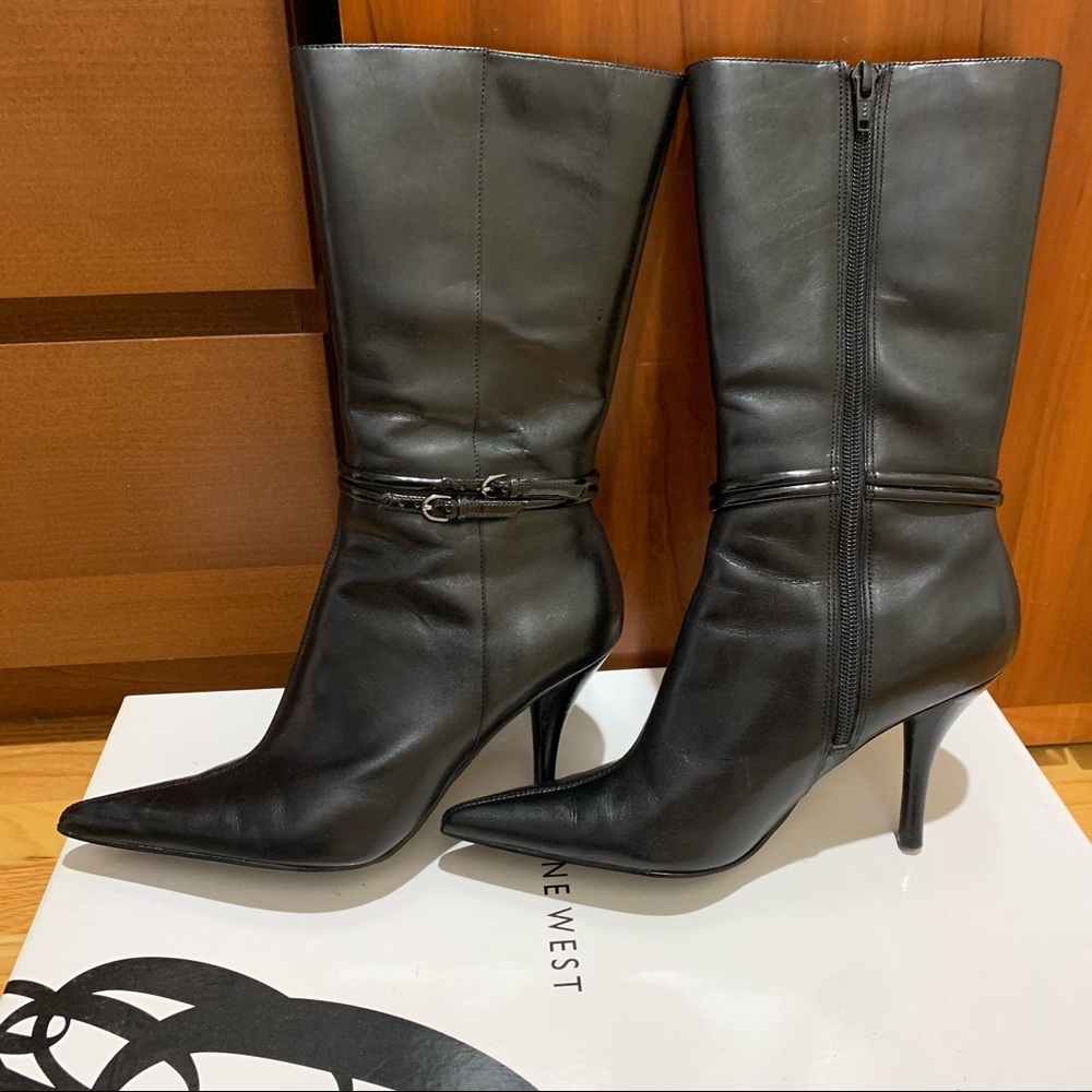 Nine West women’s genuine leather high heel boots